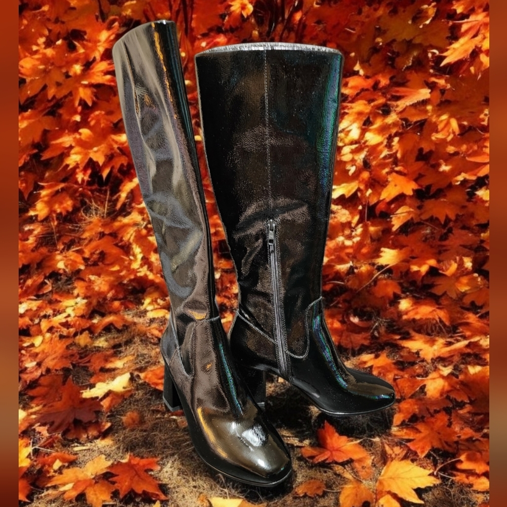 NIB! Super Cute! ASH Hashley Black Patent Leather Boots